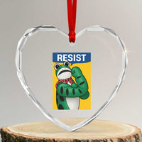 Resist Rosie Frog Heart Crystal Glass Ornament Protest Parody Feminist Retro Poster - Wonder Print Shop