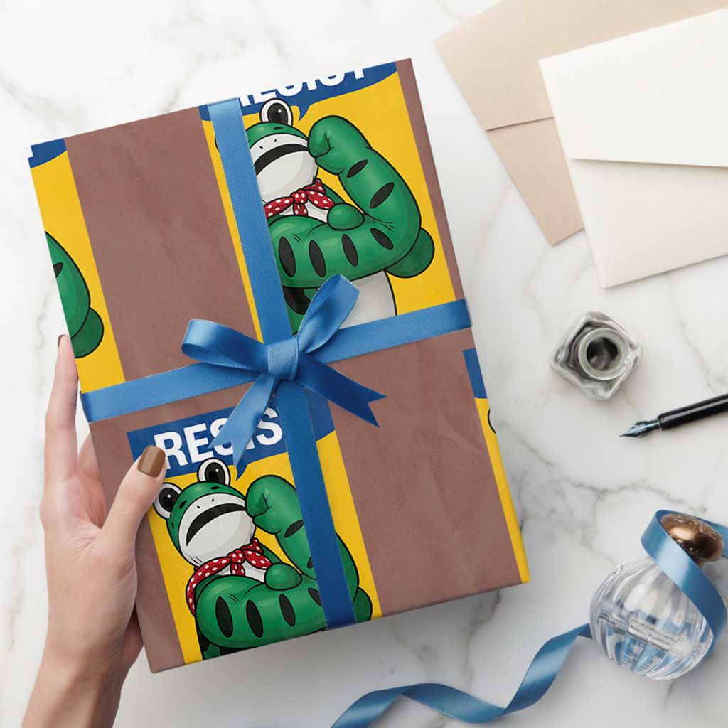 Resist Rosie Frog Wrapping Paper Roll Protest Parody Feminist Retro Poster - Wonder Print Shop