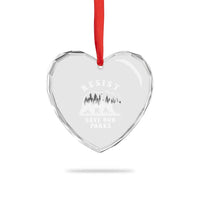Resist Save Our Parks Heart Crystal Glass Ornament Bear US National Parks Wildlife Nature - Wonder Print Shop