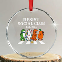 Resist Social Club 2025 Crystal Glass Ornament Portland Frog Animals Mascot Walking TS11