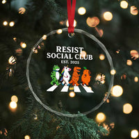 Resist Social Club 2025 Crystal Glass Ornament Portland Frog Animals Mascot Walking TS11