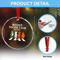 Resist Social Club 2025 Crystal Glass Ornament Portland Frog Animals Mascot Walking TS11