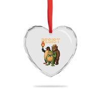 Resist Social Club 2025 Heart Crystal Glass Ornament Bear Penguin Frog Protest Unity for Social Justice - Wonder Print Shop