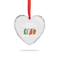 Resist Social Club 2025 Heart Crystal Glass Ornament Portland Frog Animals Mascot Walking - Wonder Print Shop