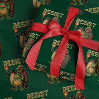 Resist Social Club 2025 Wrapping Paper Roll Bear Penguin Frog Protest Unity for Social Justice - Wonder Print Shop
