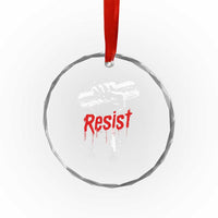 Resist with Sandwich Power Crystal Glass Ornament Funny Food Rebellion Political Satire - Wonder Print Shop
