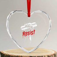 Resist with Sandwich Power Heart Crystal Glass Ornament Funny Food Rebellion Political Satire - Wonder Print Shop