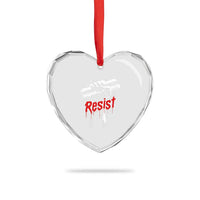 Resist with Sandwich Power Heart Crystal Glass Ornament Funny Food Rebellion Political Satire - Wonder Print Shop