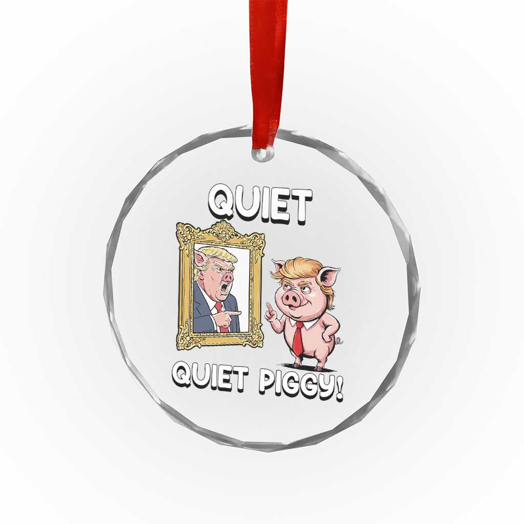 Resistance Movement Quiet Quiet Piggy Crystal Glass Ornament Funny Pig Political - Wonder Print Shop
