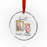 Resistance Movement Quiet Quiet Piggy Crystal Glass Ornament Funny Pig Political - Wonder Print Shop