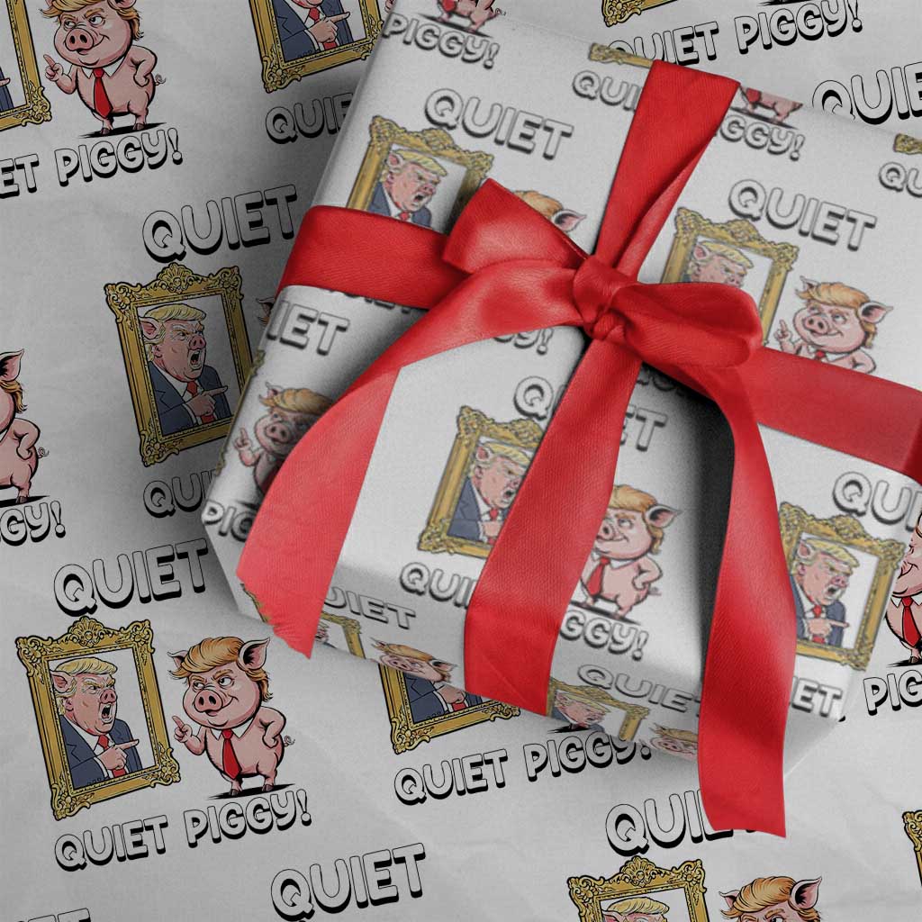 Resistance Movement Quiet Quiet Piggy Wrapping Paper Roll Funny Pig Political - Wonder Print Shop