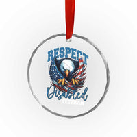 Respect Disabled Veteran Crystal Glass Ornament Military Soldier American Flag Bald Eagle - Wonder Print Shop