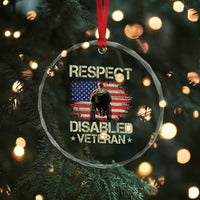 Respect Disabled Veteran Crystal Glass Ornament Military Soldier Vintage American Flag - Wonder Print Shop
