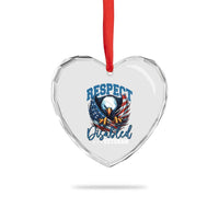 Respect Disabled Veteran Heart Crystal Glass Ornament Military Soldier American Flag Bald Eagle - Wonder Print Shop