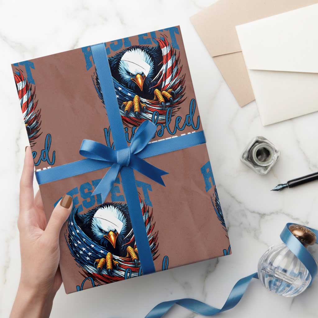 Respect Disabled Veteran Wrapping Paper Roll Military Soldier American Flag Bald Eagle - Wonder Print Shop