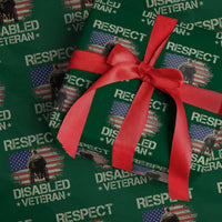 Respect Disabled Veteran Wrapping Paper Roll Military Soldier Vintage American Flag - Wonder Print Shop