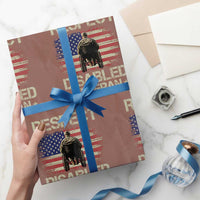 Respect Disabled Veteran Wrapping Paper Roll Military Soldier Vintage American Flag - Wonder Print Shop