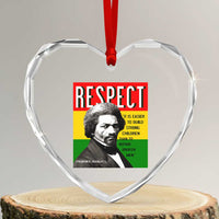 Respect Frederick Douglass Heart Crystal Glass Ornament It Is Easier To Build Strong Children Empowerment - Wonder Print Shop