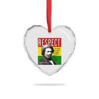 Respect Frederick Douglass Heart Crystal Glass Ornament It Is Easier To Build Strong Children Empowerment - Wonder Print Shop