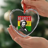 Respect Frederick Douglass Heart Crystal Glass Ornament It Is Easier To Build Strong Children Empowerment - Wonder Print Shop
