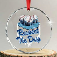 Respect The Drip Baseball Crystal Glass Ornament Driping Ice Cream Sport Lover - Wonder Print Shop