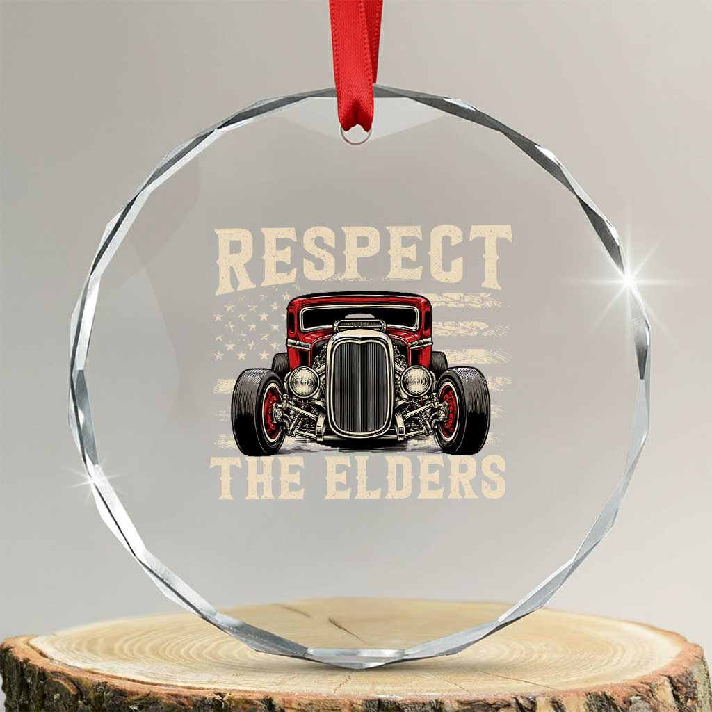 Respect The Elders Crystal Glass Ornament 1932 American Classic Hotrod