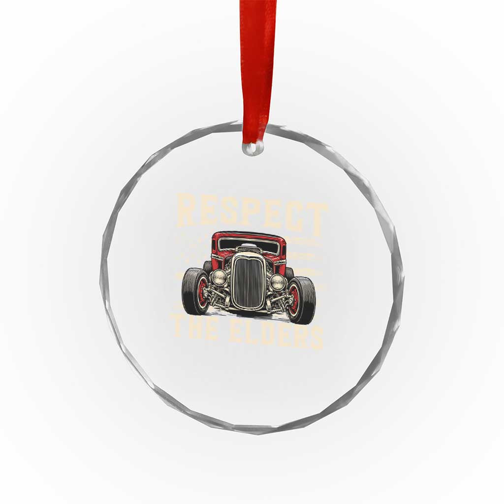 Respect The Elders Crystal Glass Ornament 1932 American Classic Hotrod
