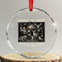 Respect The Forest My Best Friends Live Here Crystal Glass Ornament Cryptid Forest Lover