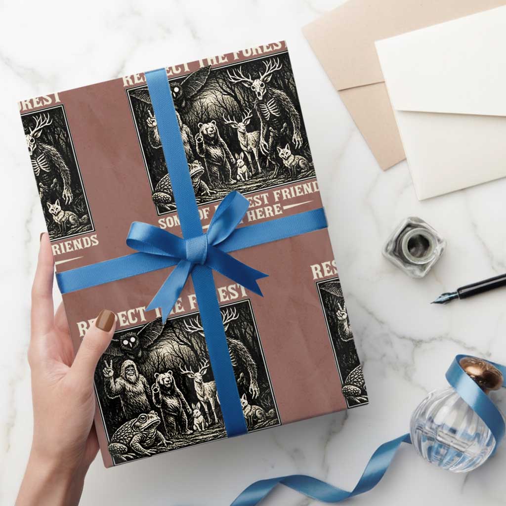 Respect The Forest My Best Friends Live Here Wrapping Paper Roll Cryptid Forest Lover