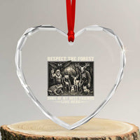Respect The Forest My Best Friends Live Here Heart Crystal Glass Ornament Cryptid Forest Lover