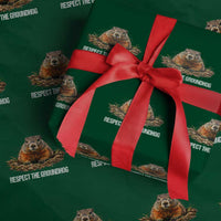 Respect The Groundhog Wrapping Paper Roll Funny Woodchuck - Wonder Print Shop