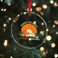 Respect The Locals Crystal Glass Ornament America's National Parks Vintage Bigfoot - Wonder Print Shop