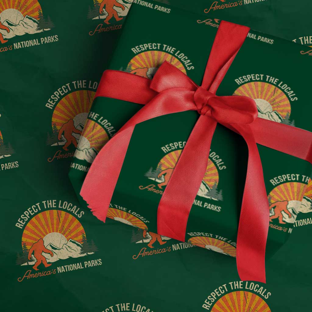 Respect The Locals Wrapping Paper Roll America's National Parks Vintage Bigfoot - Wonder Print Shop