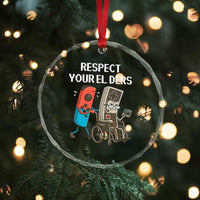 Respect Your Elders Retro Gaming Meme Crystal Glass Ornament Funny Gamer Controller 80s - Wonder Print Shop