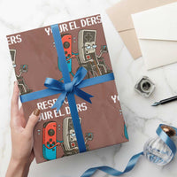 Respect Your Elders Retro Gaming Meme Wrapping Paper Roll Funny Gamer Controller 80s - Wonder Print Shop