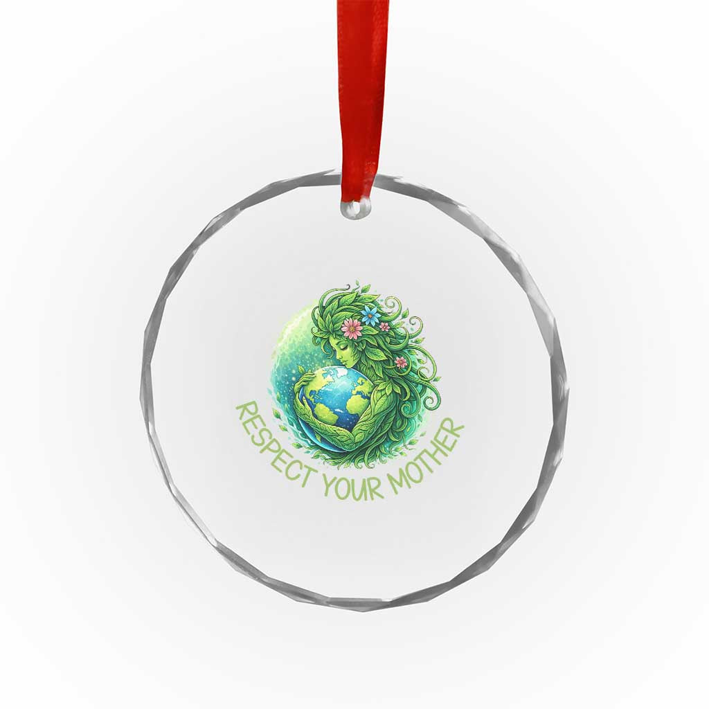 Respect Your Mother Crystal Glass Ornament Earth Mother Hugging Planet