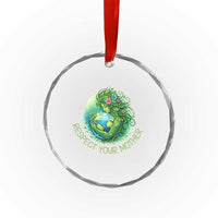 Respect Your Mother Crystal Glass Ornament Earth Mother Hugging Planet