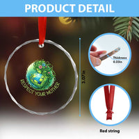 Respect Your Mother Crystal Glass Ornament Earth Mother Hugging Planet