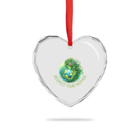 Respect Your Mother Heart Crystal Glass Ornament Earth Mother Hugging Planet