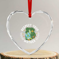 Respect Your Mother Heart Crystal Glass Ornament Earth Mother Women Girl