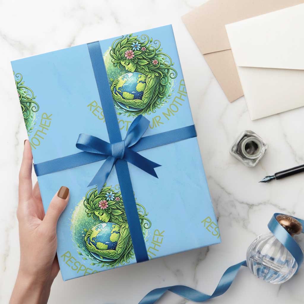Respect Your Mother Wrapping Paper Roll Earth Mother Hugging Planet