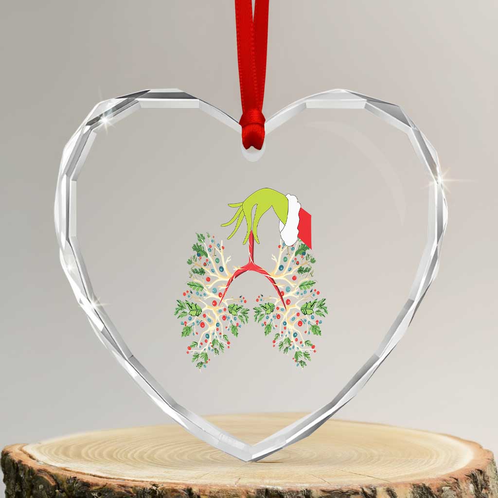 Respiratory Therapy Lung Xmas Therapist Heart Crystal Glass Ornament - Wonder Print Shop