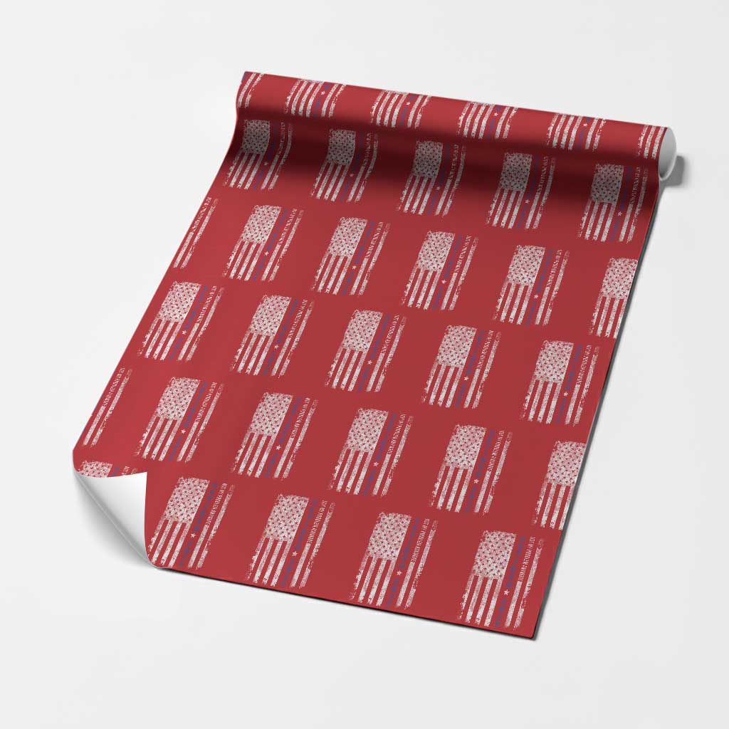 Retired 2025 Wrapping Paper Roll Not My Problem Anymore Vintage American Flag - Wonder Print Shop