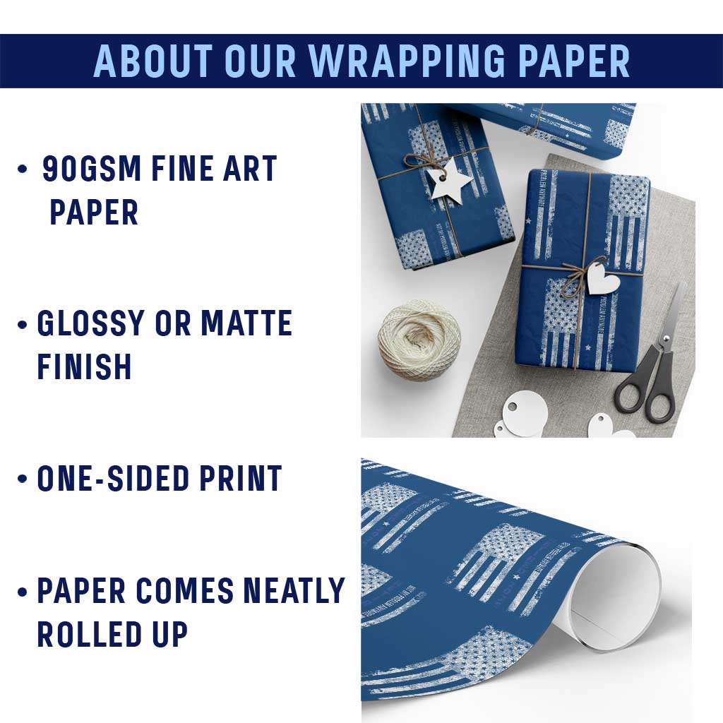 Retired 2025 Wrapping Paper Roll Not My Problem Anymore Vintage American Flag - Wonder Print Shop