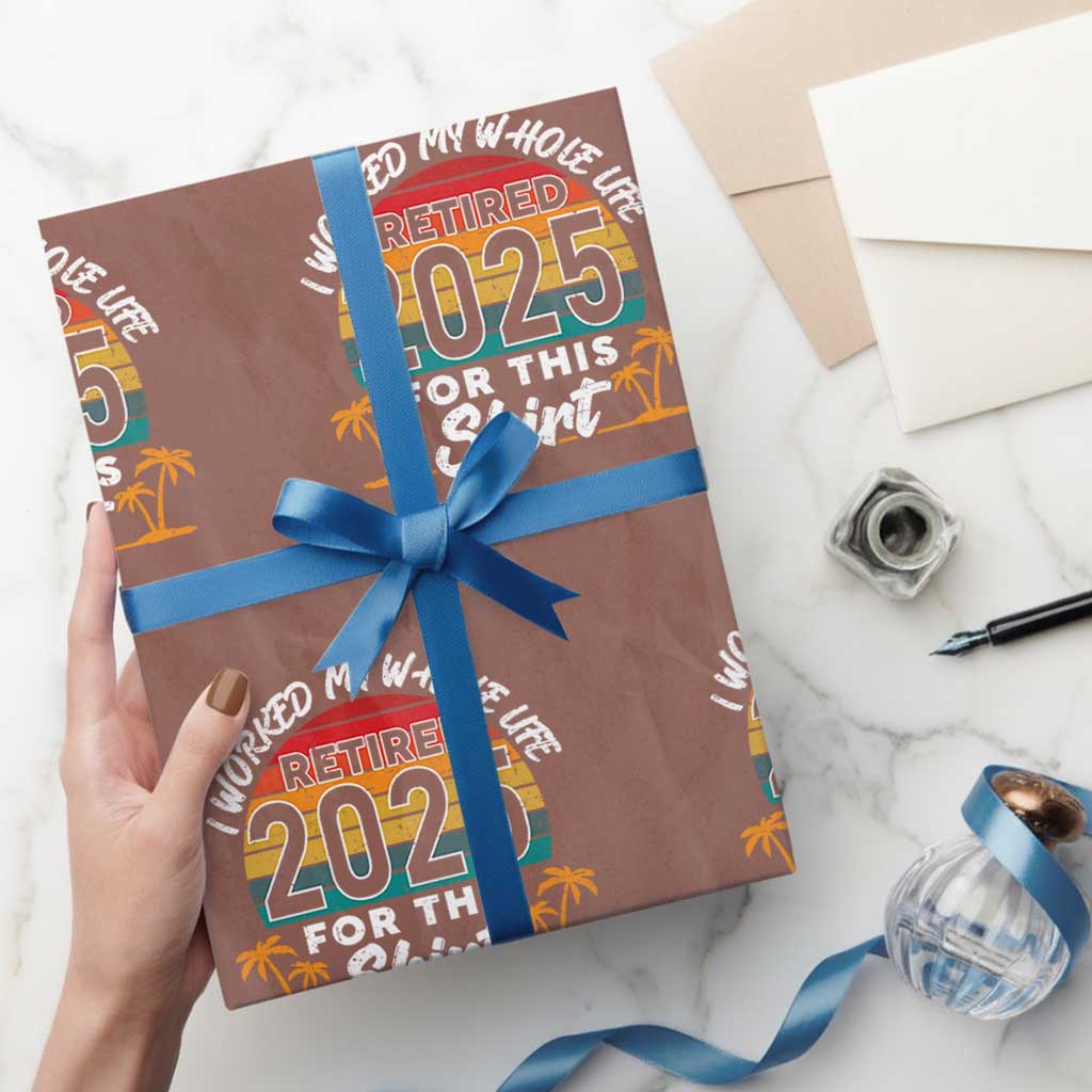 Retired 2025 Wrapping Paper Roll Retro Retirement Summer Vibes - Wonder Print Shop