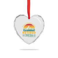 Retired 2026 Not My Problem Anymore Heart Crystal Glass Ornament Vintage Retirement Gift