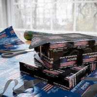 Retired 2026 Not My Problem Anymore Wrapping Paper Roll Funny Retirement 2026 Vintage American Flag - Wonder Print Shop