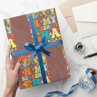 Retired Est 2025 Wrapping Paper Roll In My Retirement Era Groovy Summer Vibes - Wonder Print Shop