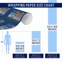 Retired Firefighter Captain Wrapping Paper Roll Vintage Retirement Gifts Fireman American Flag - Wonder Print Shop