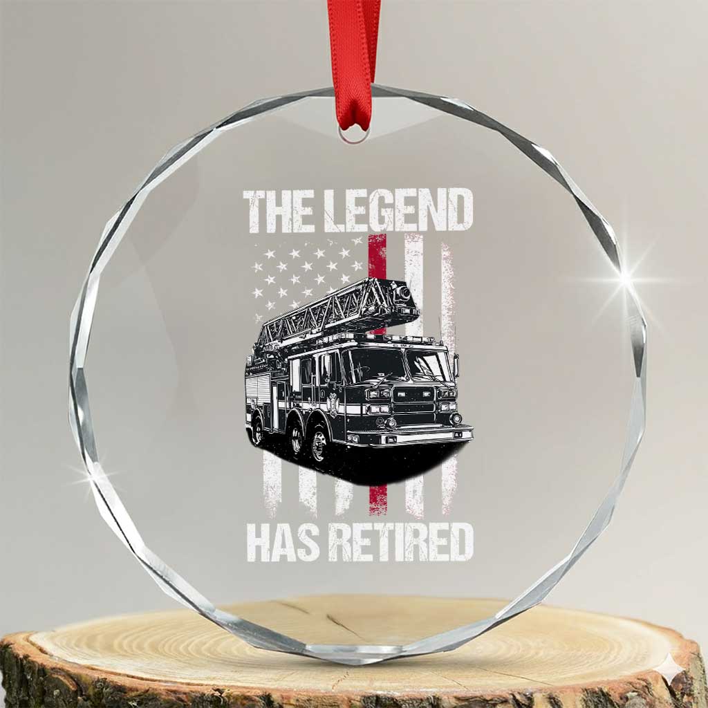 Retired Firefighter Crystal Glass Ornament American Flag Vintage Fireman Retirement Gifts - Wonder Print Shop